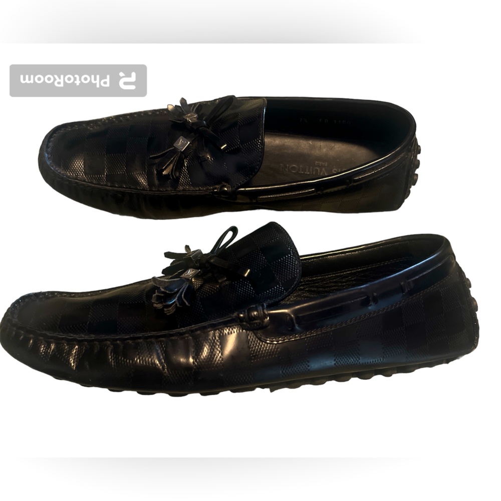 Louis Vuitton Black Damier Leather Imola Tassel Loafers